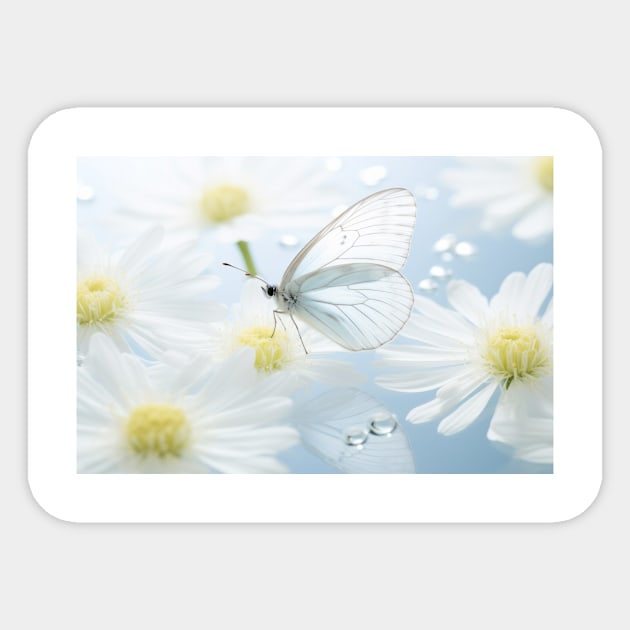 Butterfly Flower Nature Serene Tranquil Sticker by Cubebox